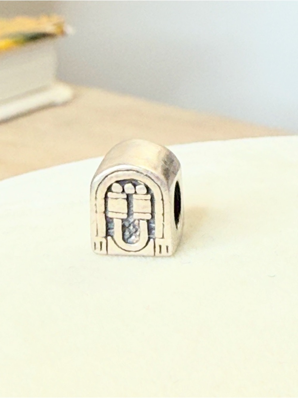 Sterling Silver Jukebox Charm 925 Music Bead Retro Vintage Radio Pendant